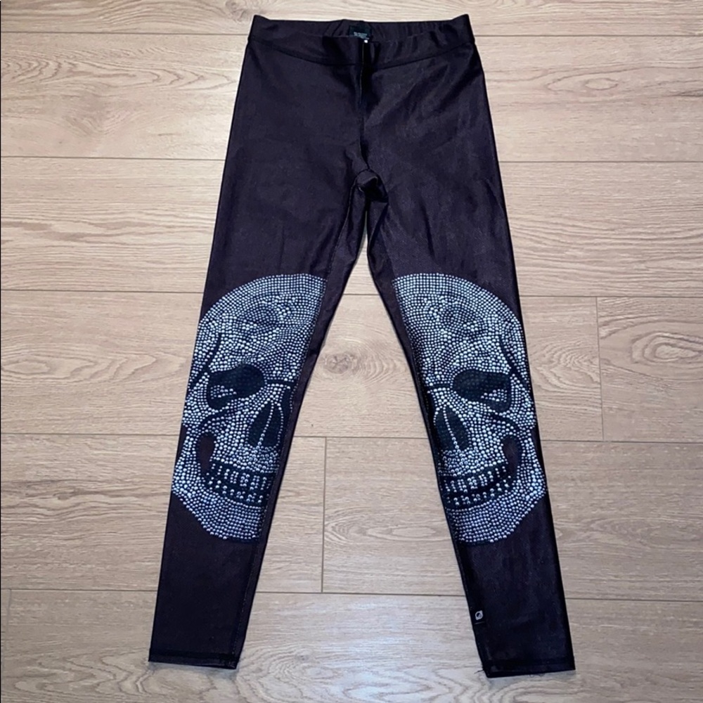 Terez Crystal Skull Hi-Shine Legging
